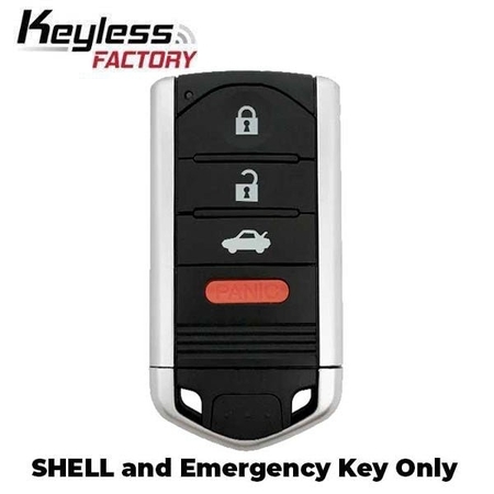 KEYLESSFACTORY 2009-2014 Acura TL / 4-Button Smart Key SHELL w/ Emergency Key/ PN72147-TK4-A81 / M3N5WY8145 SKS-ACU-8145